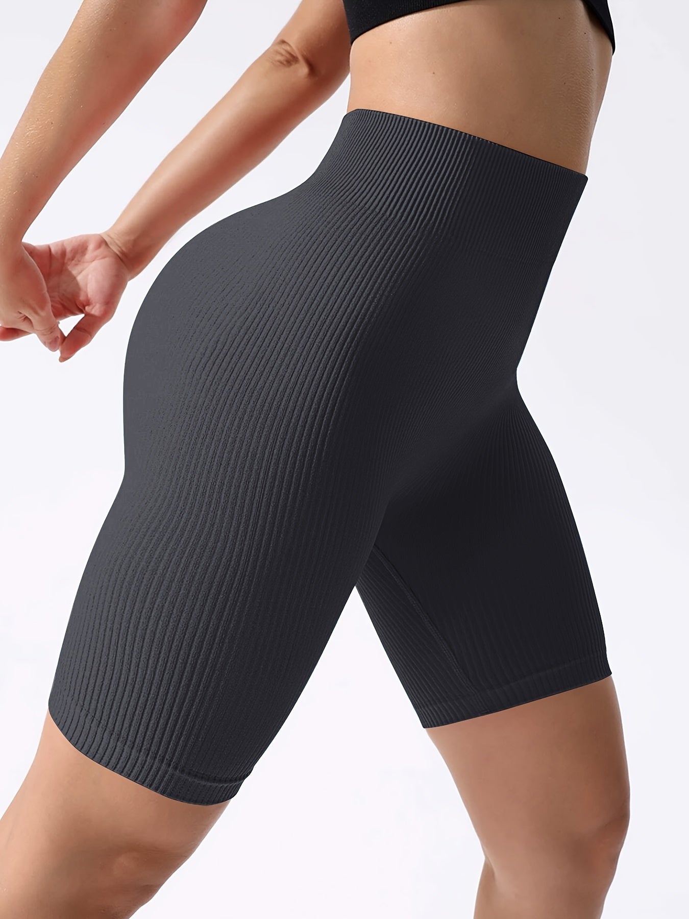 Women'S Seamless High-Waisted Sports Cycling Fashion Leisure Solid Color Soft Rib Thick Warm Sports Sweatpants, Capri Pants & Padded Yoga Leggings, Breeches & Knee-Length Shorts, Women'S Activewear & Underwear