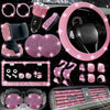 [Diamond Steering Wheel Cover] Artificial Diamond Steering Wheel Cover and Coaster Set - Car Decoration