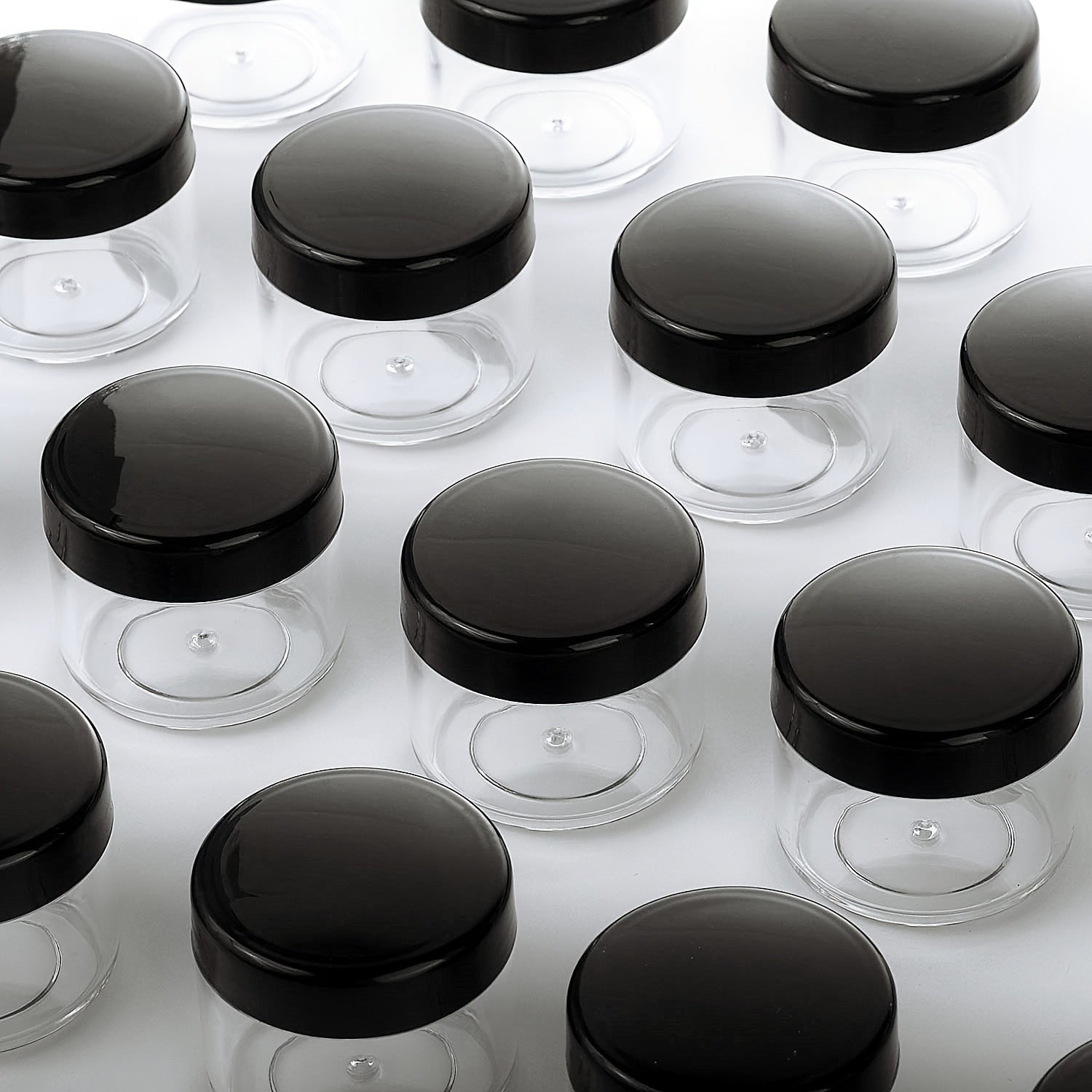 40-Pack Round Acrylic Plastic Jars with Screw-On Lids - Multipurpose Storage Containers for Creams, Cosmetics, Medicine, Spices, and Small Accessories - Durable,, Unscented
