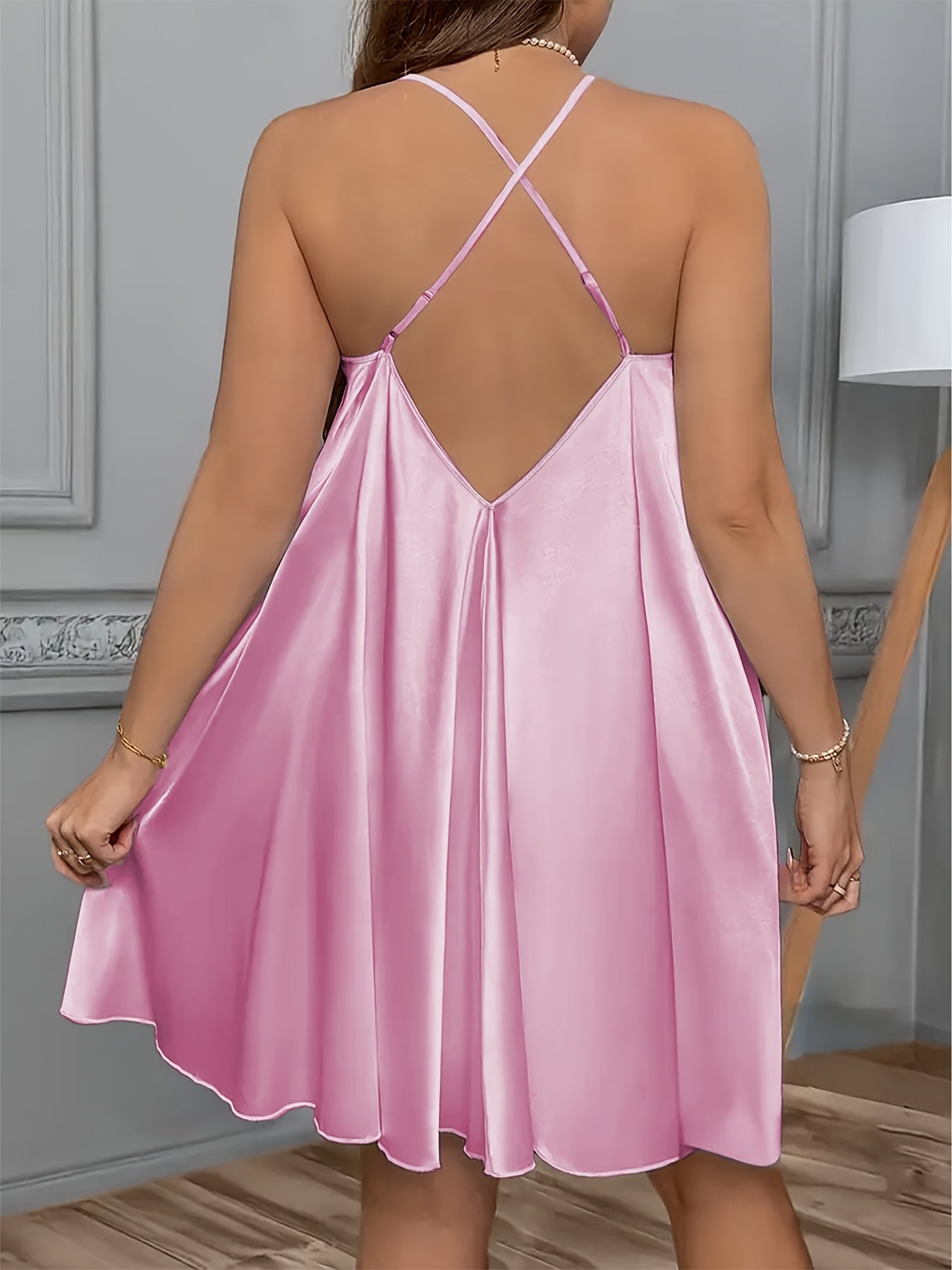 New Set of 3 Pajamas for Women, Solid Color Sexy Suspender Nightgown and Home Clothes Can Be Worn Outside