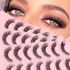 3 Boxes, 21 Pairs Of False Eyelashes, Natural, Slender, Curly, 3D, Delicate, Novice, Transparent Stem, Very Real, Suitable for Daily Use, Dating, Party, Makeup Eye Eyelashes