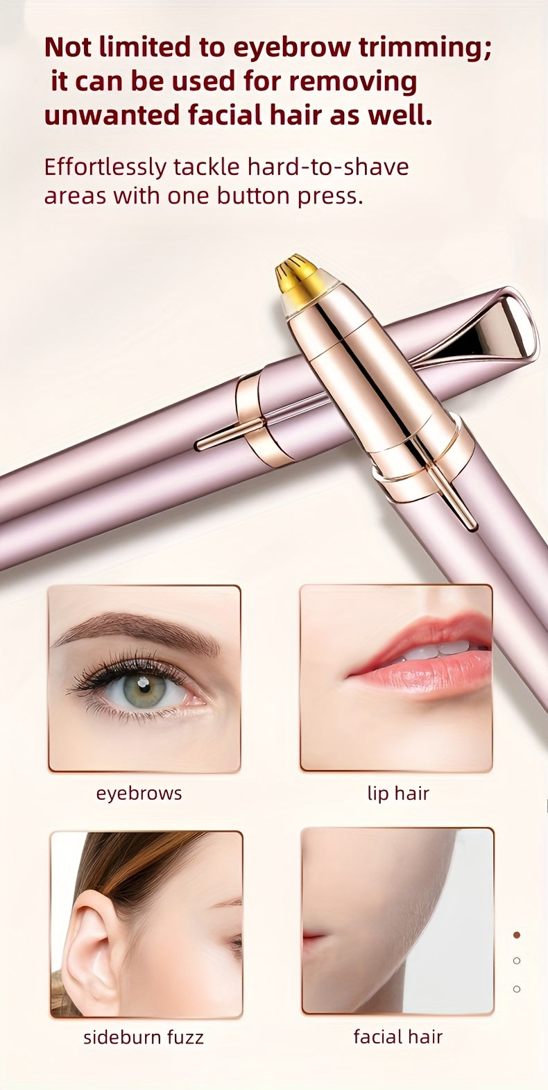 Electric Eyebrow Trimmer, Automatic, USB Charging, Rechargeable Lithium Battery 60mAh, Unscented, Abs Material, with Eyebrow Knife and Shaper (or Blade) for Women, Unisex Body Hair Remover