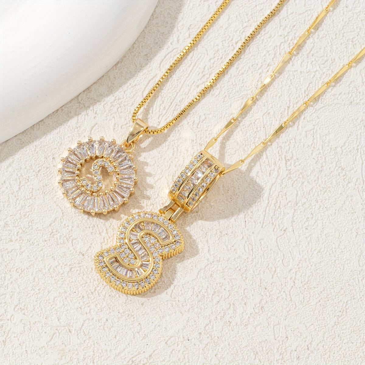2 Packages of Initial Pendant Necklace, Letter Necklace with Adjustable 17 "-19" Chain, Valentine'S Day Gift, Suitable for Ladies And Girls