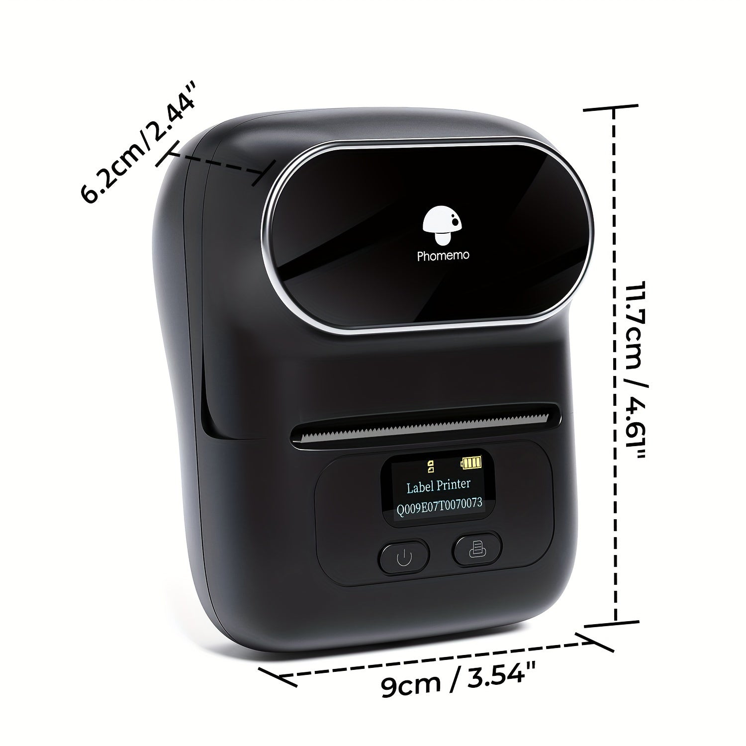 Phomemo M110 Mini Wireless Thermal Label Printer, Portable, Monochrome, USB Charging, Lithium Battery-Polymer, 1200mAh, for Small Business, Home, Office, Logo, Address, Name Tags, Clothing, Barcode Labels