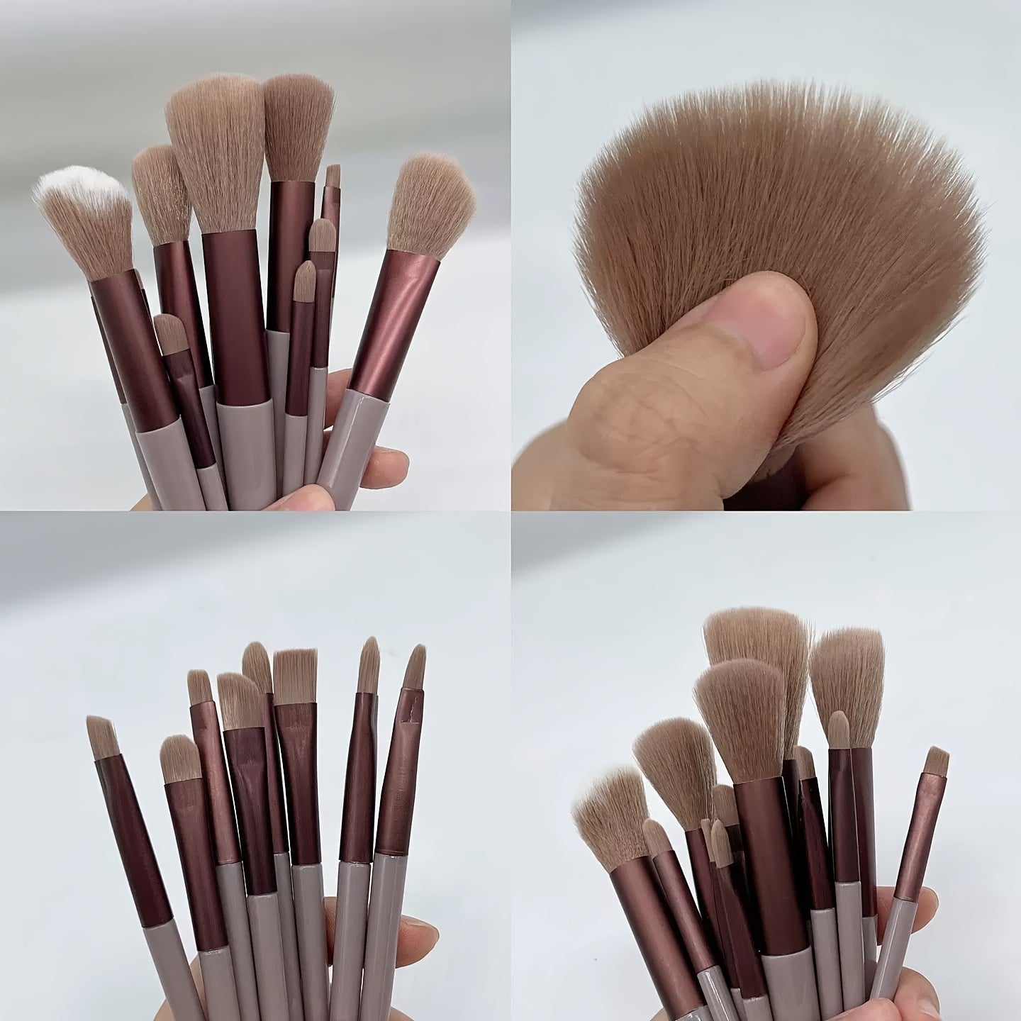 13pcss Makeup Brushes Makeup Kit, Foundation Brush Eyeshadow Brush Make Up Brushes Set (Reddish Brown, 13pcs Set) Birthday And Valentine'S Day Easter Gifts