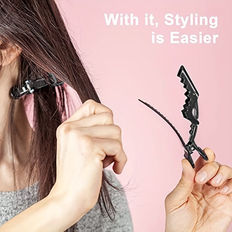 10pcs Premium Non-Slip Alligator Hair Clips - Professional Hair Styling and Sectioning Essentials for Salon-Quality Results - Durable, Easy-to-Use, and Comfortable Black Hair Accessories