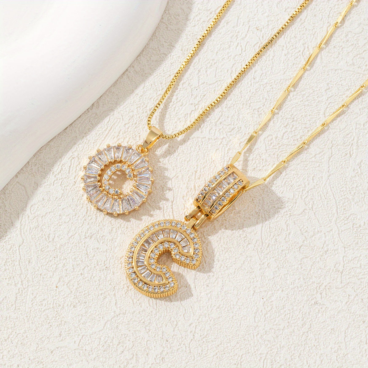2 Packages of Initial Pendant Necklace, Letter Necklace with Adjustable 17 "-19" Chain, Valentine'S Day Gift, Suitable for Ladies And Girls