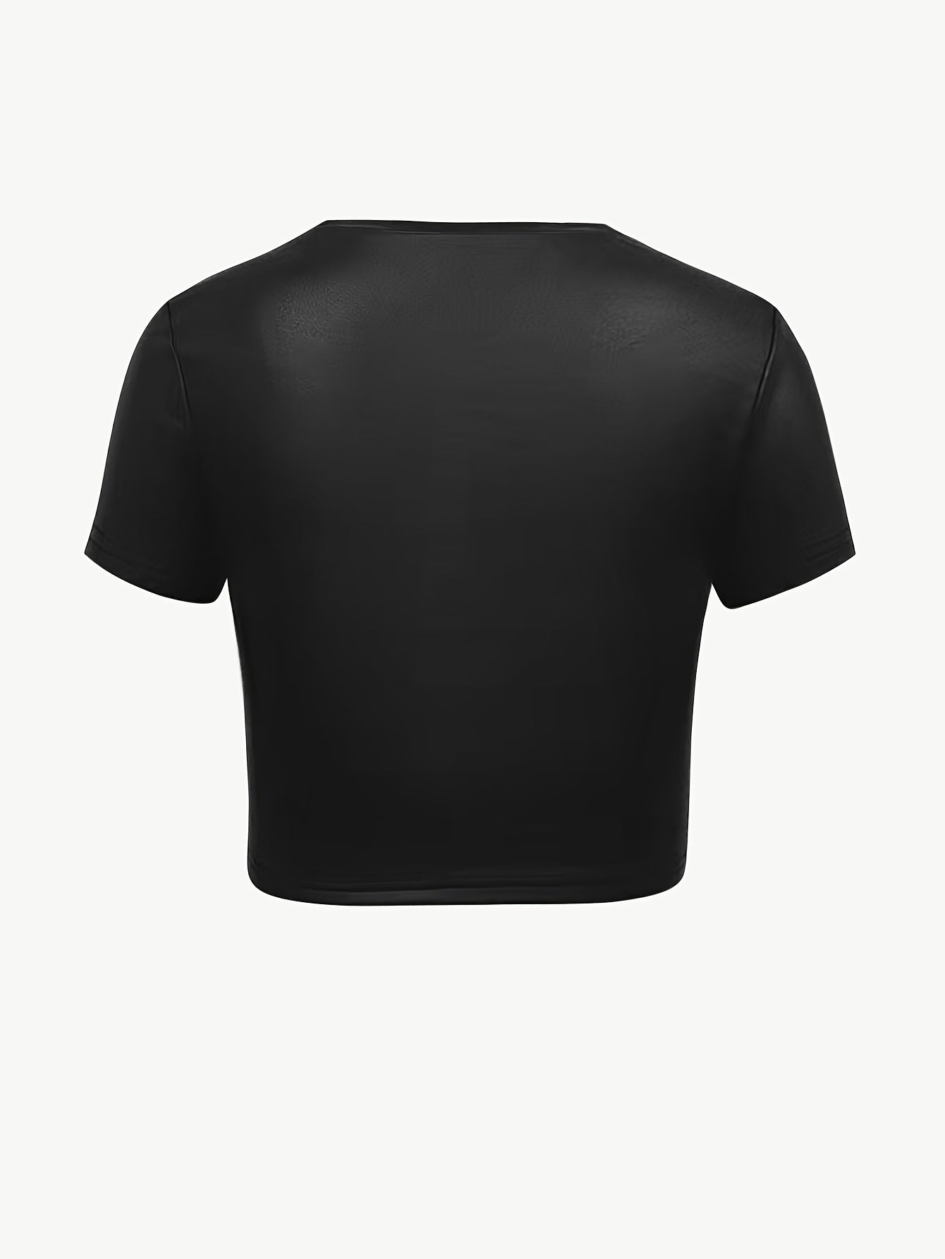 European and American Style Street Style Round Neck Breast Binding Navel Exposing Versatile Short Sleeve Shapewear PU Super Cool T-shirt Top Short Women's Clothing
