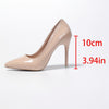 Elegant Women'S Pointed Toe Stiletto Heels with a Glossy Synthetic Upper Suitable for All Seasons, Featuring a Rubber Sole, Perfect for Parties And Events, with a Durable Structure And Charming Heels.