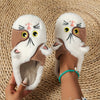 Cute Cartoon Cat Design Slippers, Casual Slip On Plush Lined Shoes, Comfortable Indoor Home Slippers