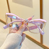 Fashionable Cat-Eye Transparent Glasses for Women, Y2K Style, PC Frame, Suitable for Daily Casual Street Photography.