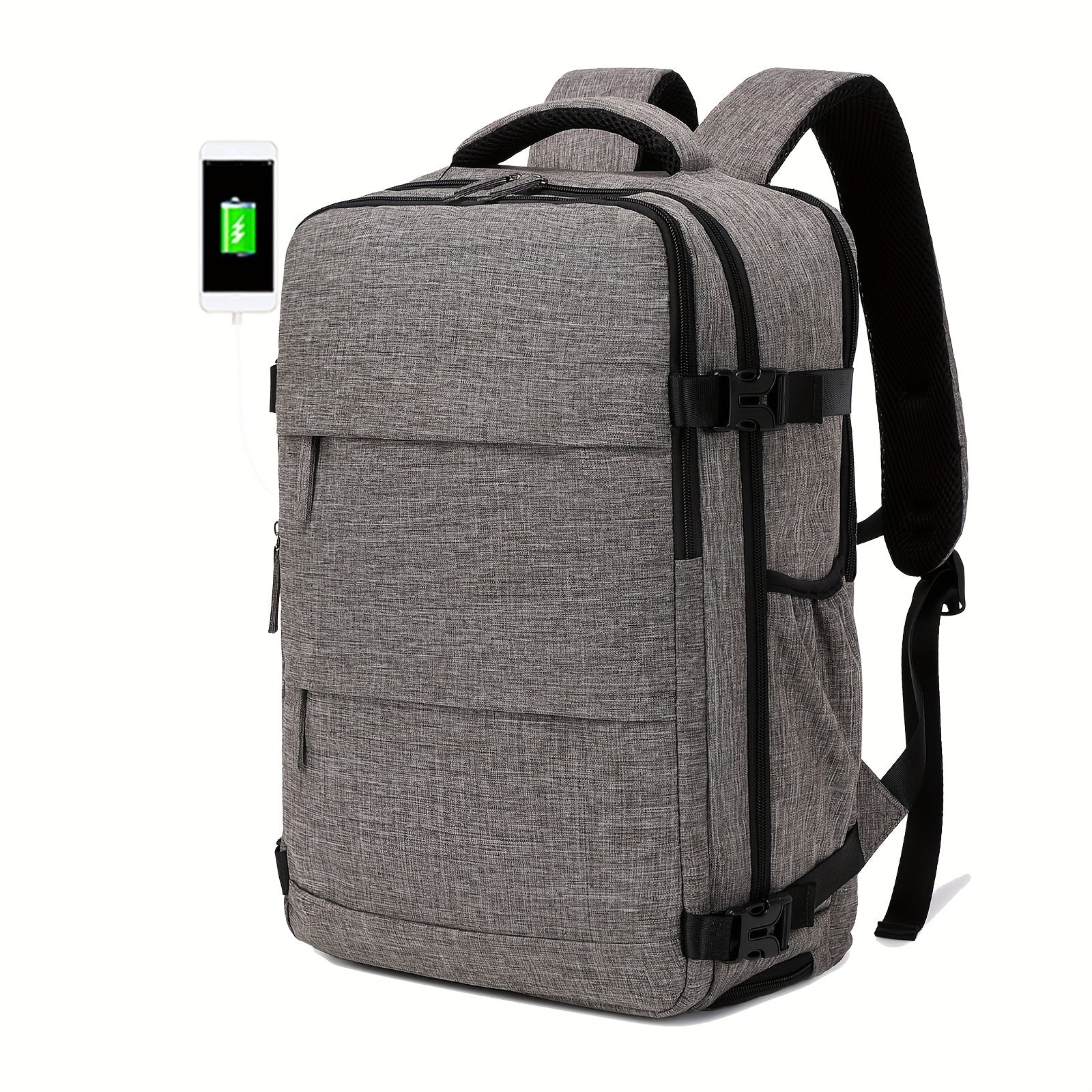 Airline-Approved Waterproof Laptop Backpack - Travel College Computer Bag with Shoe Compartment - Suitable for Both Women and Men