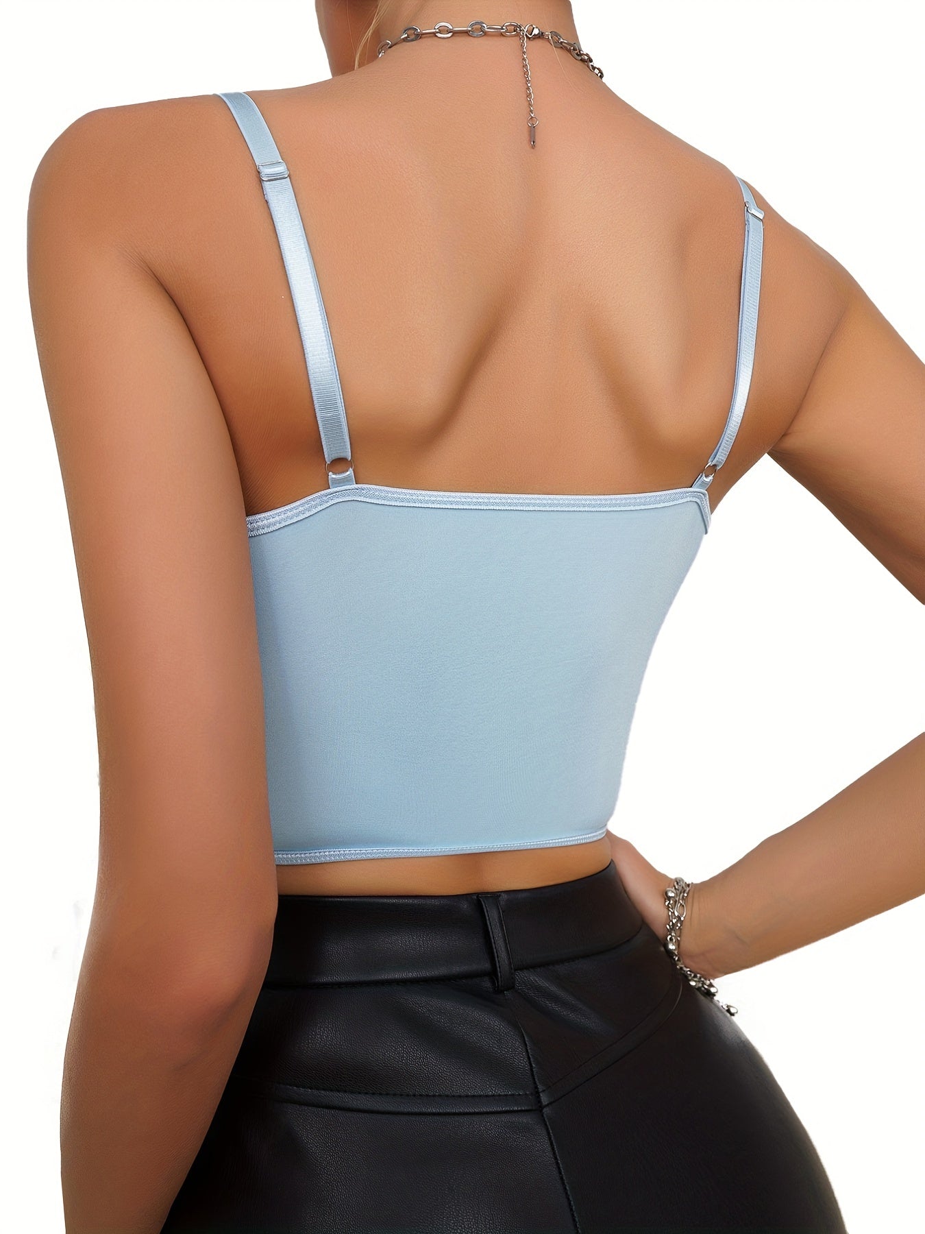 Popular and fashionable ins random print embroidery small suspenders outerwear small fresh tight outerwear V-neck covering meat small vest