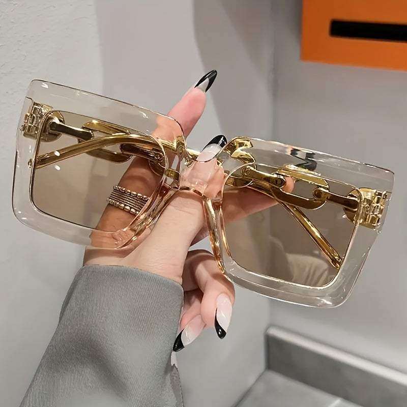Glasses 2Pairs Luxury Oversized Fashionable Glasses Women, Large Wquare Frame, Fashion Glasses, Suitable Parties And Travels.