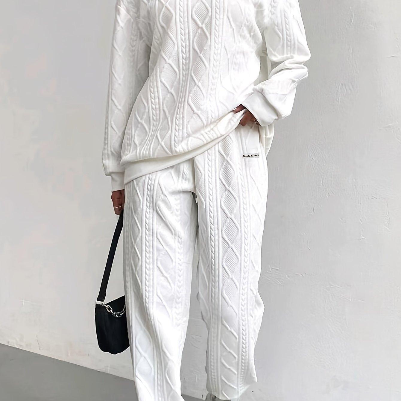 two-piece Women's Letter Print Matching Sweatshirt & Sweatpants Set, Casual Long Sleeve Crew Neck Sweatshirt & Sporty Joggers Outfit
