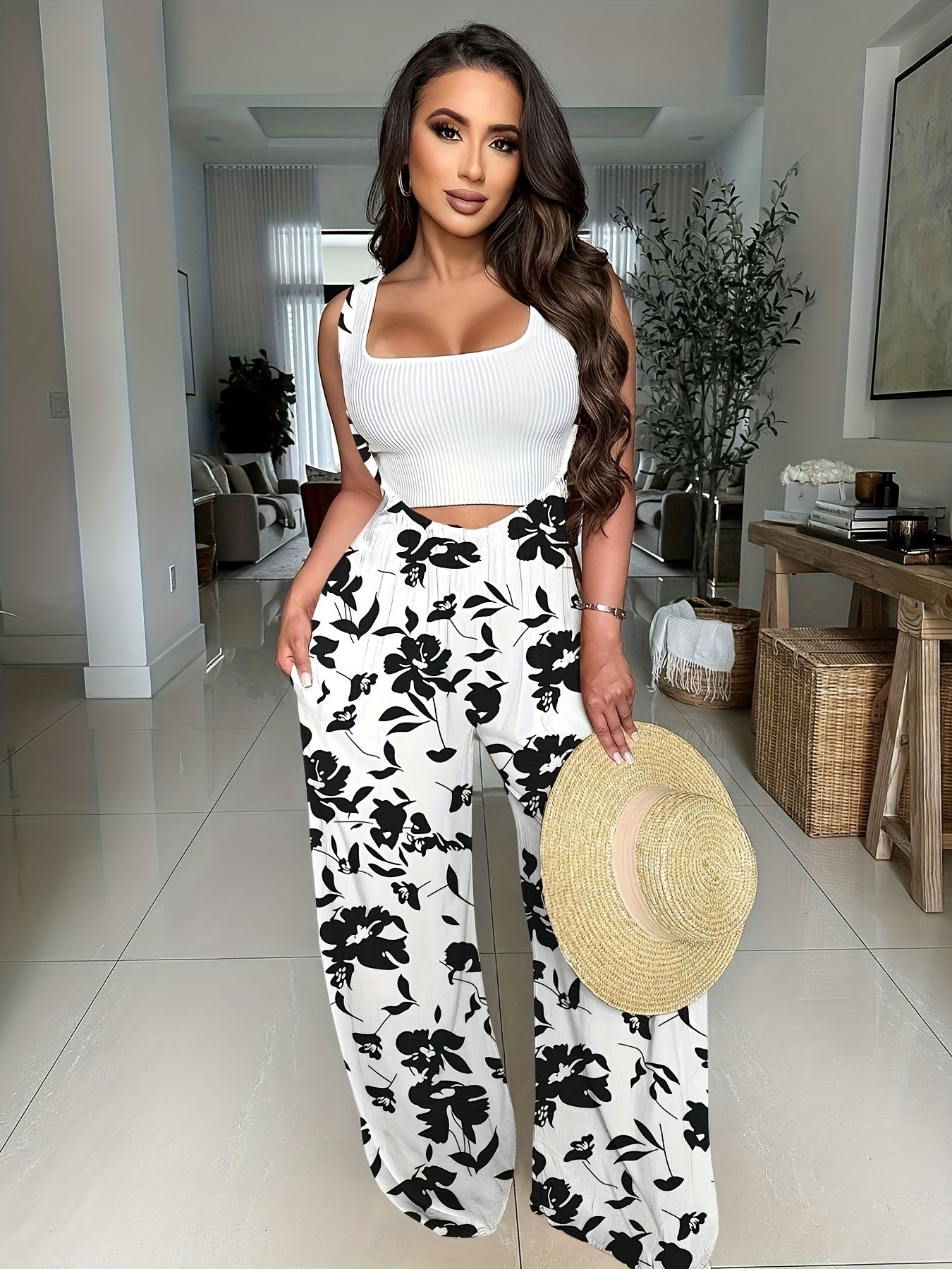 Women's Casual Wide Leg Palazzo Pants - Adjustable Drawstring Waist, Super-Long Length, Loose Fit with Pockets, Machine Washable Lounge & Casual Trousers for All Seasons, Comfortable Clothing | Decorative Drawstring | Soft Te