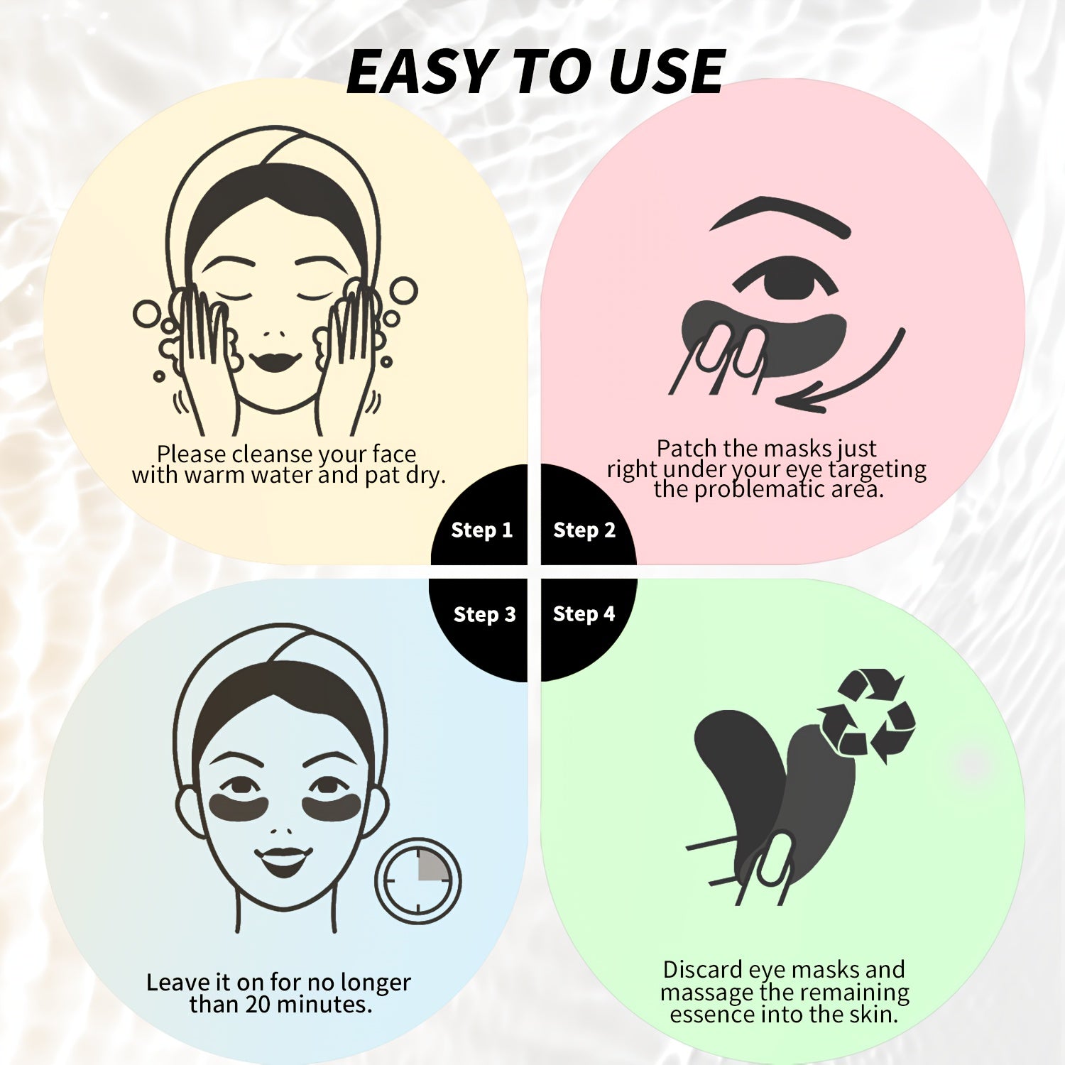 Caffeine, Hyaluronic Acid, Aloe Vera Skincare Eye Mask (25Pairs/box), with Collagen for Long-lasting Moisturizing And Nourishing The Light Beige, Suitable for All Light Beige Type, Visibly Minimize Wrinkles And Fine Lines, Br