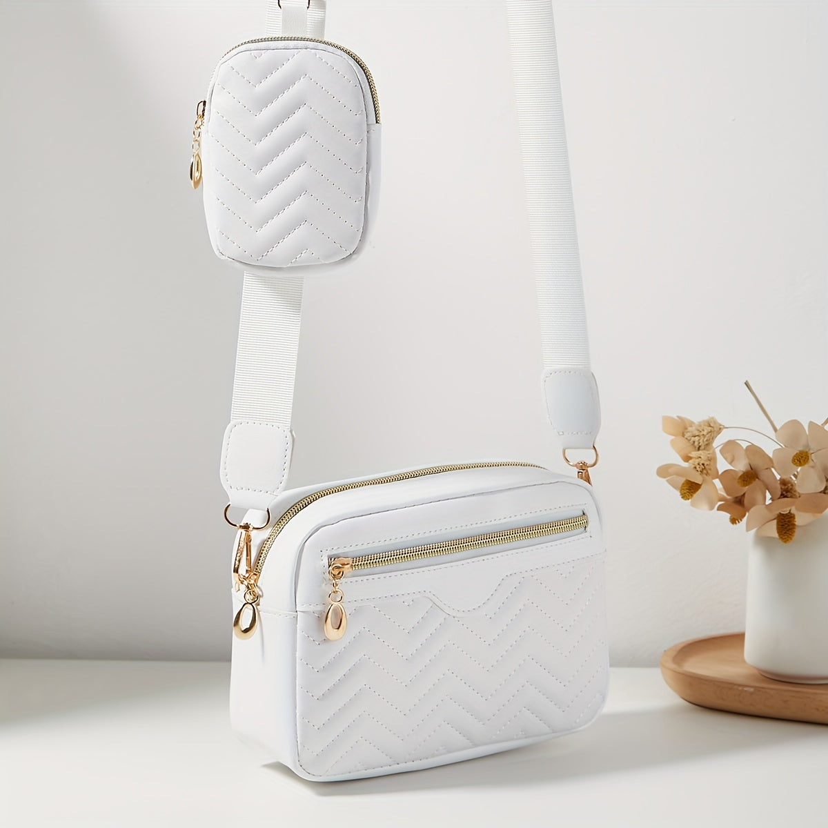 [2pcs Women'S Shoulder Crossbody Bags] Two-Piece Set of Women'S Shoulder Crossbody Bags