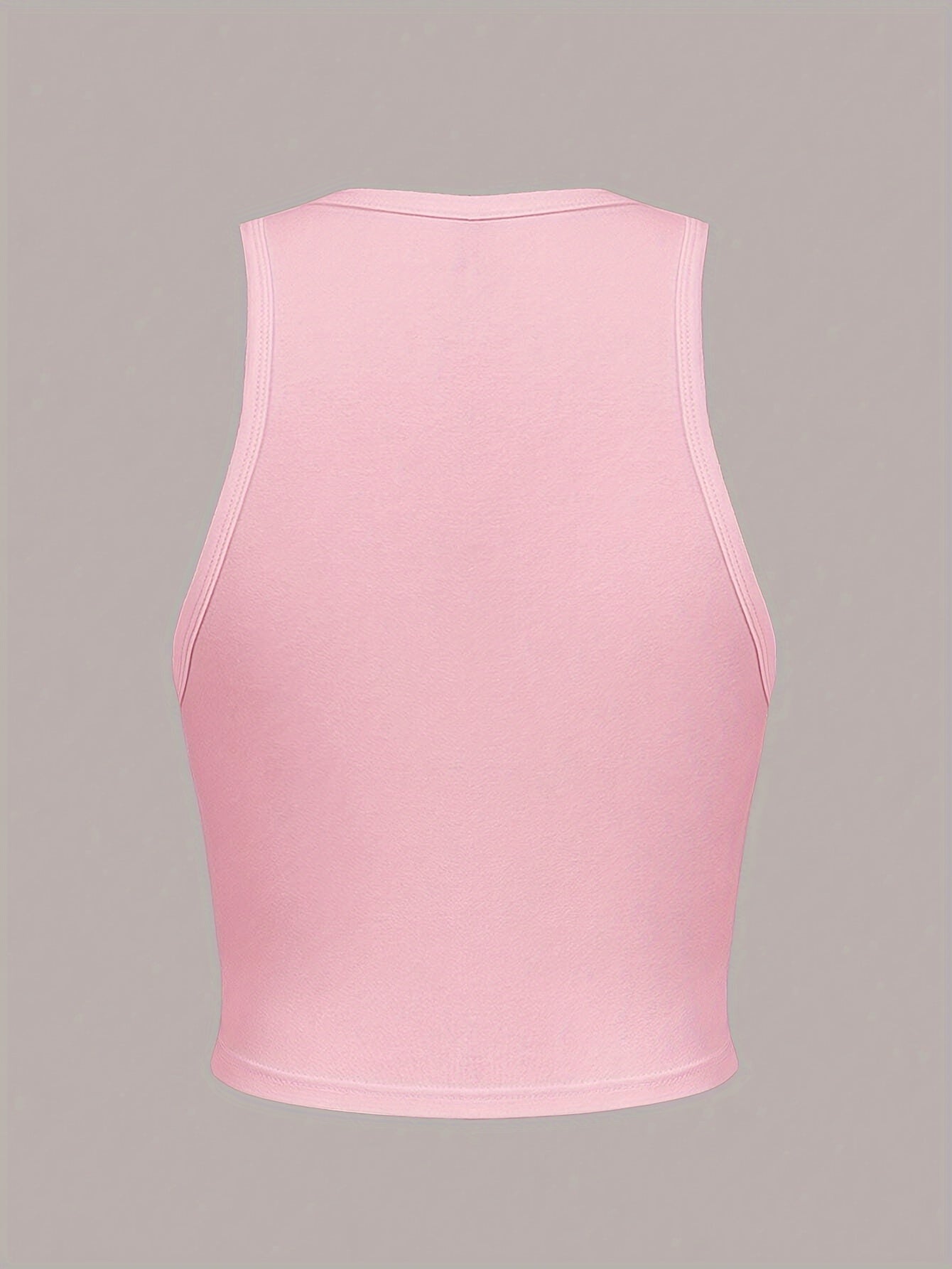 Portrait Print Crew Neck Tank Top, Casual Sleeveless Crop Top For Spring & Summer, Women's Clothing