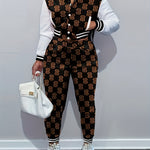 Women's Baseball Suit Sports Suit 2pcs Set of Sweatshirt and Sports Pants
