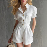 Versatile Puff-sleeve Jumpsuit For Women
