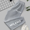 Milano Italy Printed Women'S Jogger Pants, Casual Knit Polyester 100% Fabric, 190g/m², All-Season, with Pockets, Fashionable Long Jogging Trousers for Adult