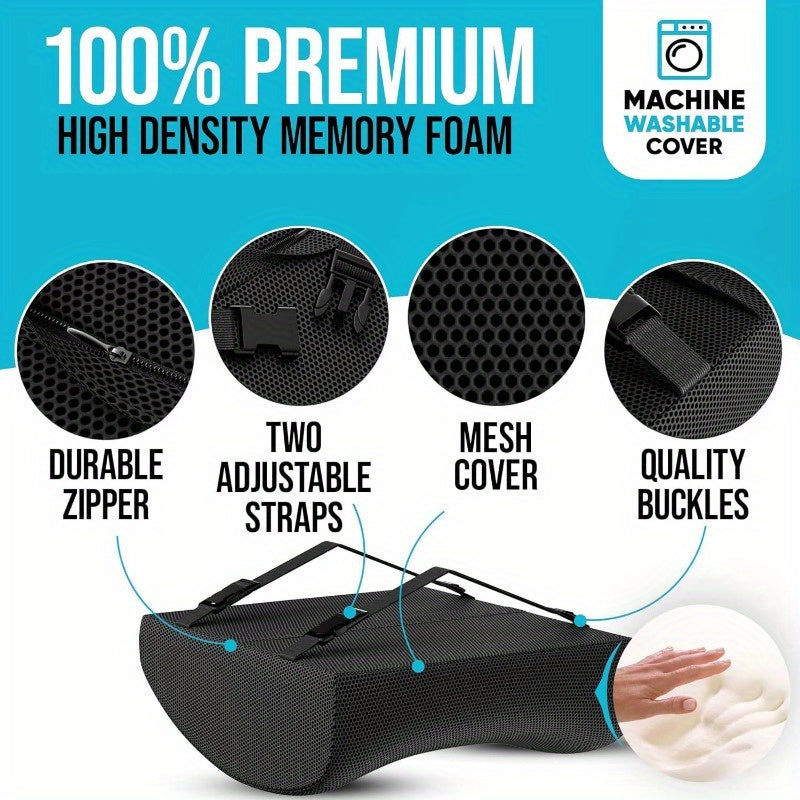 Memory Foam Office Chair Cushion Set - Non-Slip Lumbar Support Pillow for Desk, Gaming & Car Seats | Back & Seat Cushion Combo (Ergonomic Comfort)