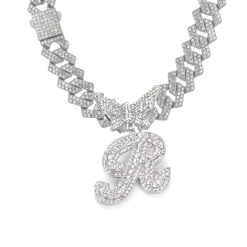 Women's Elegant Butterfly Necklace - Zinc Alloy, Rhinestones Mosaic, Synthetic Stones | Perfect Jewelry Gift | Christmas Jewelry