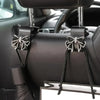 2pcs Sparkling Bow Car Hooks - Durable Plastic Storage Bags for Groceries & Accessories, Black with Glittery Bows, Perfect for Organizing Items in the Car, Car Organization | Decorative Car Hooks | Durable Plastic Material, C