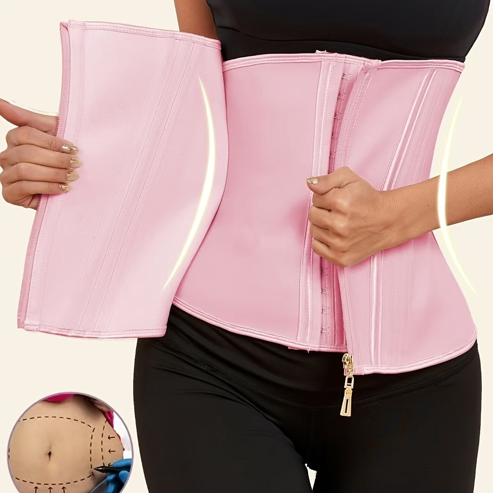 Women's Elegant Latex Waist Trainer Corset - Adjustable Buckle Compression Cincher Belt for Tummy Control & Posture Support, Shapewear for Workouts, Fashion Figure Shaping, Tummy Control Shapewear