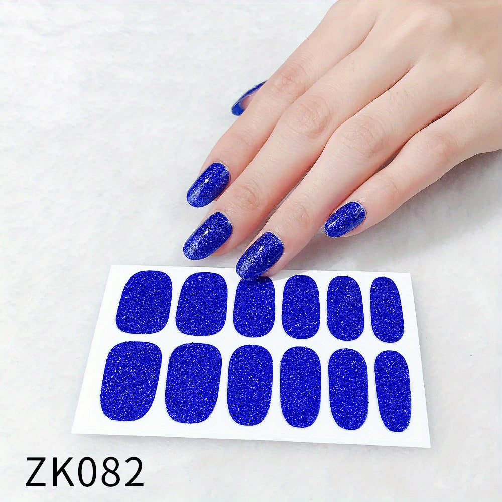 Glitter Nail Art Sticker Waterproof Full Stickers For Girls Women Sweet Cute DIY Nail Stickers Nail Accessories