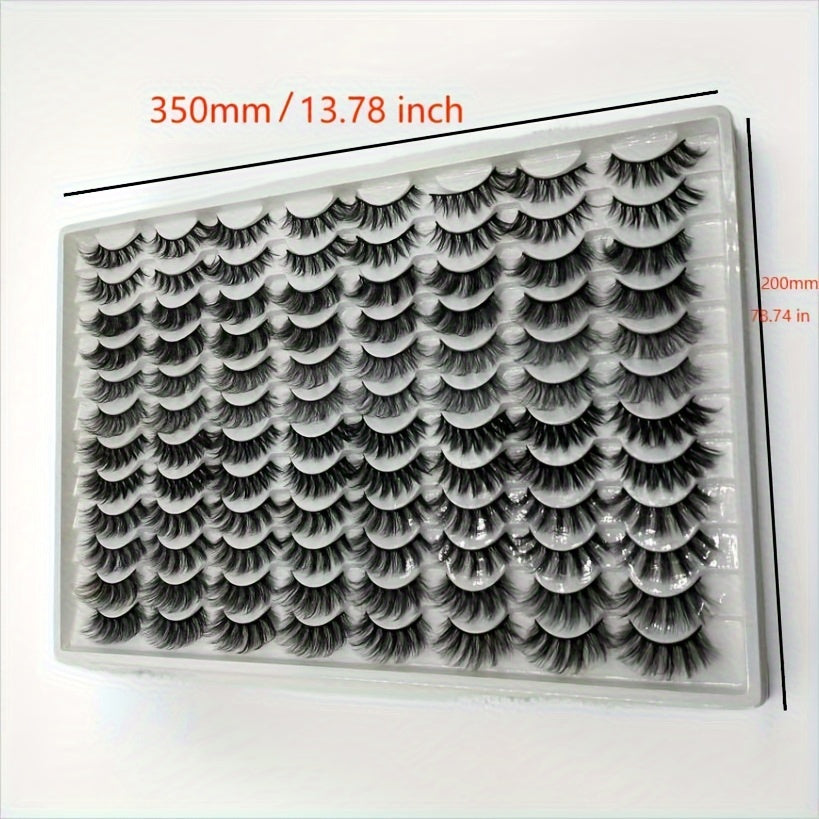 48 Pairs Mixed Style False Eyelashes - Fluffy, Curled, Dramatic 5D Wispy Strip Faux Mink Lashes, Voluminous Black & Light Brown Mix for Long-Lasting Glam