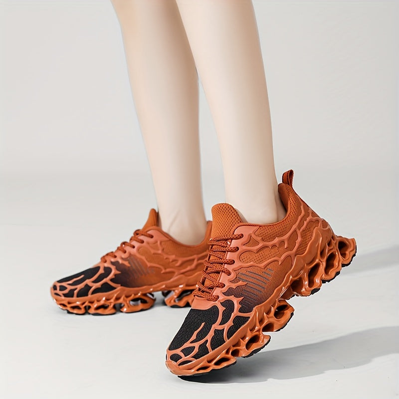 Women's Breathable Knit Blade Sneakers - Stylish Low-Top Sneakers with Transparent Bubble Sole, Lightweight & Comfortable for All-Day Wear