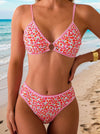 Sexy Floral-print Triangle-bra Bikini Swimsuit