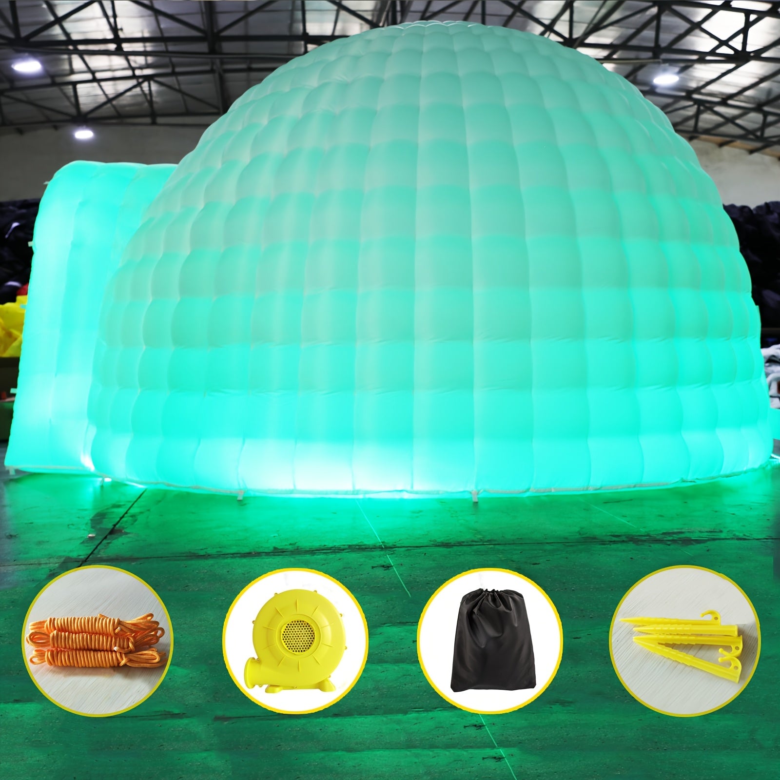 Inflatable Igloo Dome Event Tent (14x14x9FT) Dome With Air Blower And Light, Inflatable Party Tent For Wedding Party Exhibition Event Prom Birthday Advertising Bars