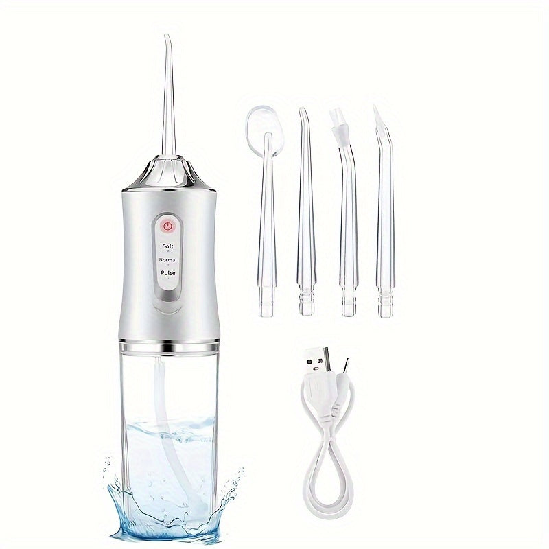 Smart Electric Water Flosser with Precision Pressure Control, 360° Rotating Nozzle - Deep Clean for Teeth & Gums, Replaceable Heads, USB Rechargeable Oral Irrigator for Home & Travel
