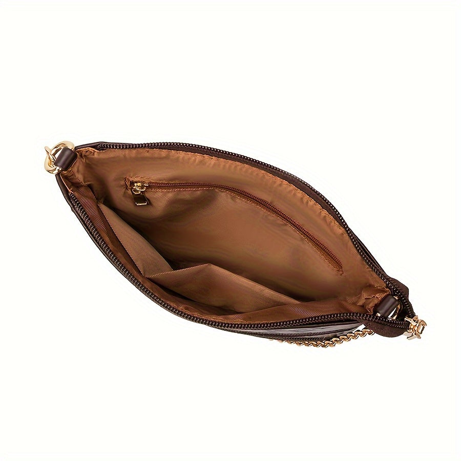 A Vintage-Style Crossbody Bag, Small Square Bag Made of, Multi-Pocket Shoulder Bag, Cambridge Messenger Bag.