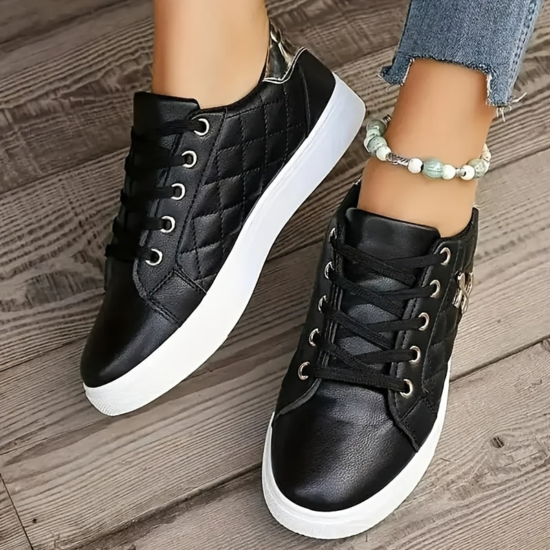 Women's Fashion Sports Shoes, Quanzhou, Low-top Lace-up Plain Casual Shoes with Fabric Insole and Lining, Artificial Material Upper, Soft Sole, Comfortable for All Seasons