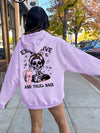 Women's Trendy Skull Print Hoodie - Casual Pullover with Kangaroo Pocket, Long Sleeve, Machine Washable Polyester