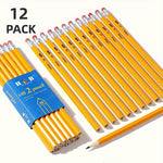 HB Hexagon Wooden Pencils With Red Color Eraser, 12pcs/24pcs Pencils With Eraser Head, HB Pencils For Writing, Drawing And Sketching, Yellow Wooden Pencils For Office