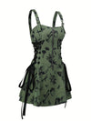 Charming Butterfly Print Adjustable Cami Dress - Fashionable Zipper Backless, Graceful Style for Women - Elegant Everyday Clothing