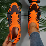 Women's Camouflage Pattern Flat Shoes, Breathable Knit Slip On Outdoor Shoes, Lightweight Low Top Shoes
