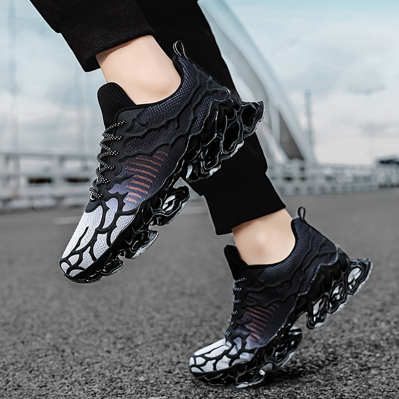 Women's Breathable Knit Blade Sneakers - Stylish Low-Top Sneakers with Transparent Bubble Sole, Lightweight & Comfortable for All-Day Wear