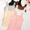 6pcs Autumn & Winter Thin Sleeveless Solid Lace Trim Vest, Versatile Crew Neck Vest Top, Women's Lingerie