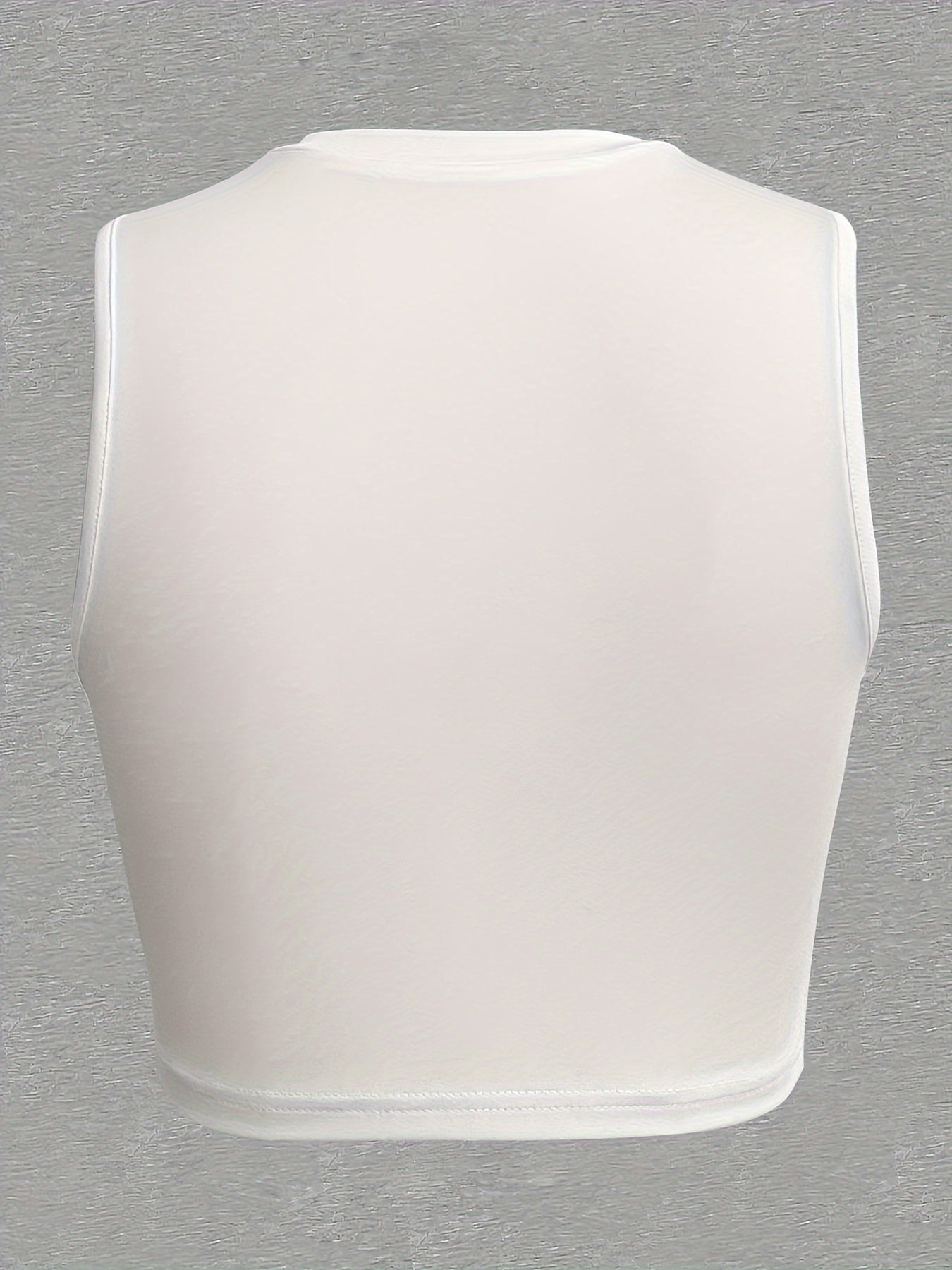 Lips Print Crew Neck Tank Top - Soft Micro Elastic Polyester Fabric, Semi-Sheer, Elegant, Customized Knit Fabric, Machine Washable - Perfect for Spring & Summer, Womens Casual Sleeveless Crop Top