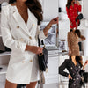Color Suit Dress Jacket With Long Sleeves And Belt