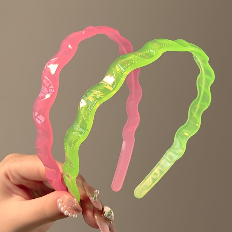 Hairband for Women in Jelly Color, Face Washing, Hair Pressing, Teeth, Waves, Anti-slip Headband, Women's Outing, Versatile Hair Clip, Temperament Headwear