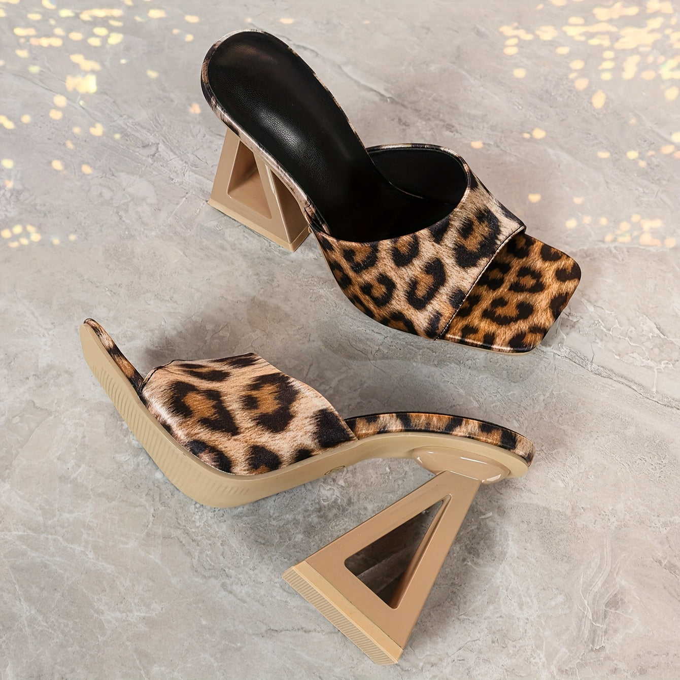 Women's Animal Print Elegant Daily Commute Comfortable Personality Grand Banquet Simple Tall Leg-Lengthening Square Toe Open-Toe Slip-On Unique High Heel Sandals Casual Fashion Elegance Versatile Women's Shoes