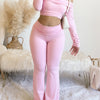 Chic Off-Shoulder Long Sleeve Top & Pants Set for Women - Solid Color, Stretchy Polyester Blend, Machine Washable