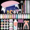 Acrylic Nail Powder Kit with Nail Lamp & Drill – 37PCS Acrylic Nail Set for Beginners & Professionals – White, Pink, Clear Powders + Tools & Decorations